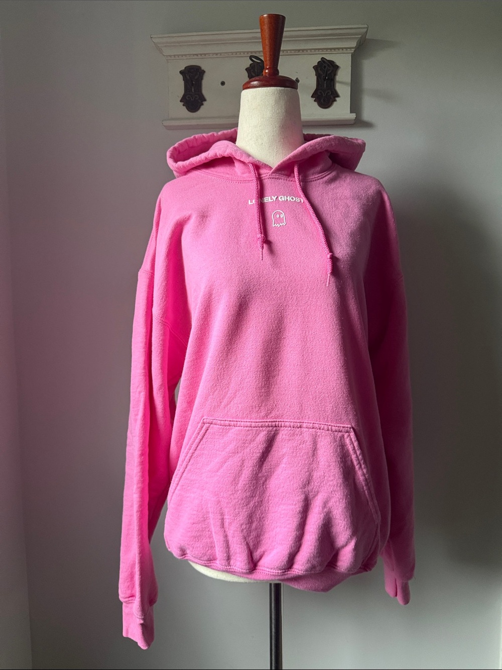 LONELY GHOST Bubblegum Pink Logo Hoodie